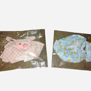 Kawaii Doll Clothes Set (Fits 6-7 inch Dolls) -Pink Checkered Jumper & Blue Sunf
